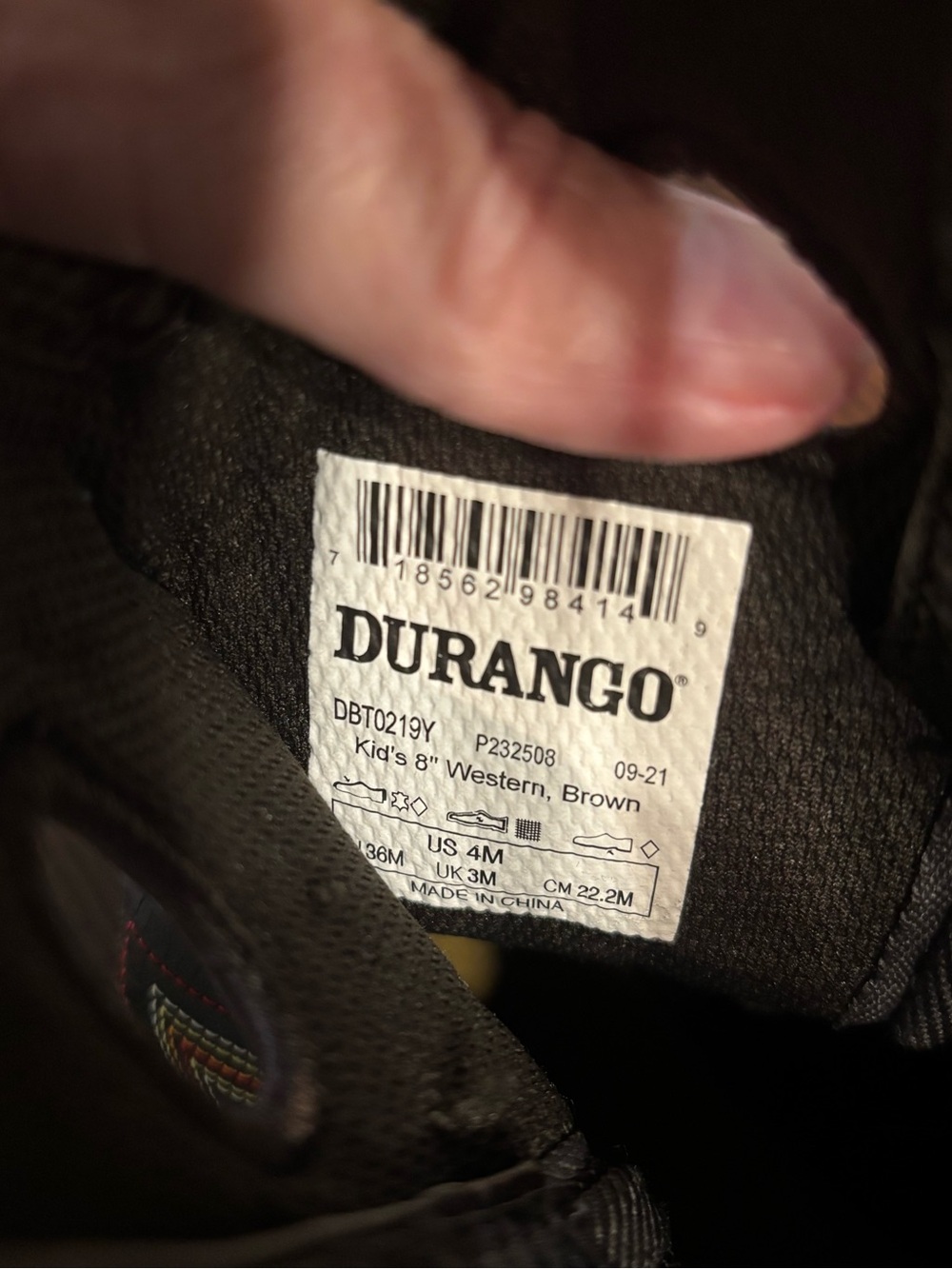 Big Boy Durango Brown Leather Western Cowboy Boots - Multicolor Stitch Detail - Picture 4 of 10